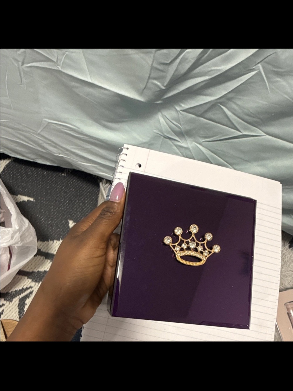 Purple Jewelry Box with Gold Crown Accent